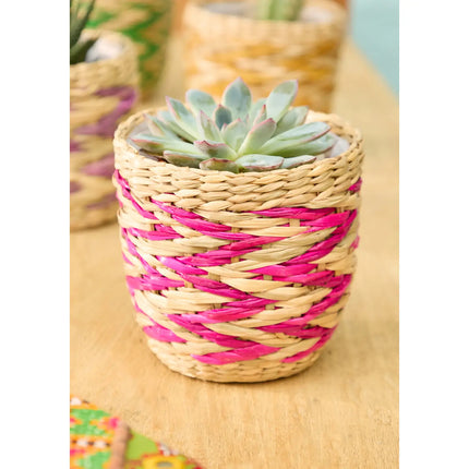 Mini-Pflanzgefäße aus Seegras 4er-Set