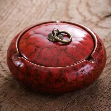 Keramik-Aschenbecher mit Deckel – Stilvoll & Funktional