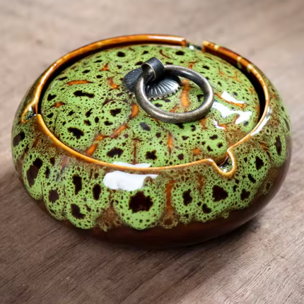 Keramik-Aschenbecher mit Deckel – Stilvoll & Funktional